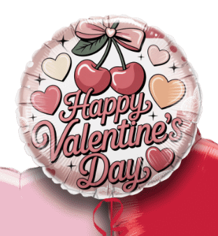 Valentines Cherry and Bows Balloon