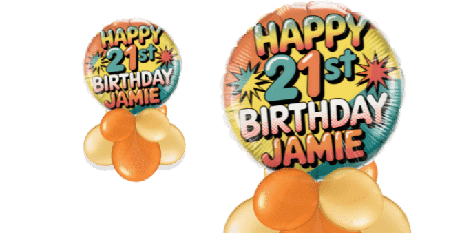 Retro Pop 21st Celebration Balloon