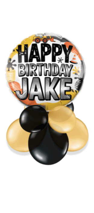 Construction Digger Birthday Balloon