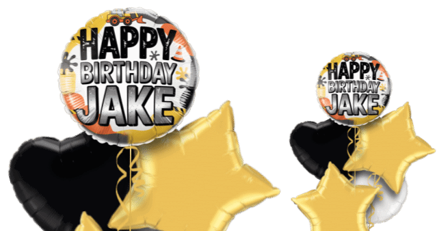 Construction Digger Birthday Balloon