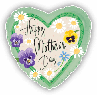 Happy Mothers Day Heart Pansies