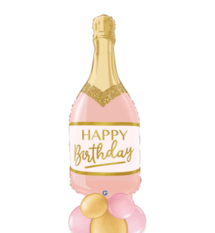Pink Gold Birthday Champagne Balloon