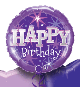 Birthday Bright Purple Balloon