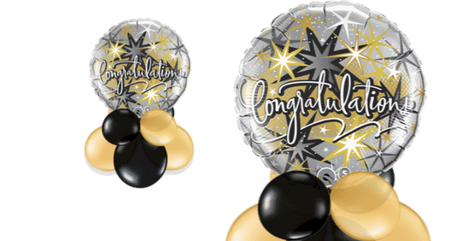 Congratulations Gold and Black Balloon