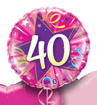 40th Pink Star Balloon