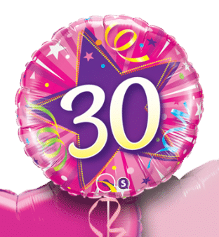 30th Pink Star Balloon