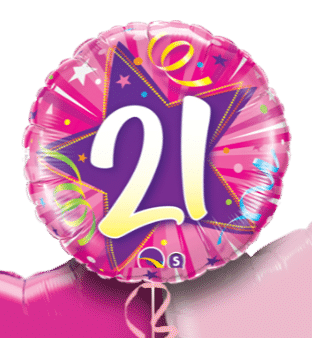 21st Pink Star Balloon