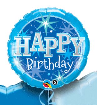 Blue Birthday Bright Balloon