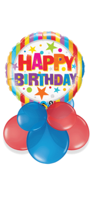 Birthday Stripes and Stars Balloon