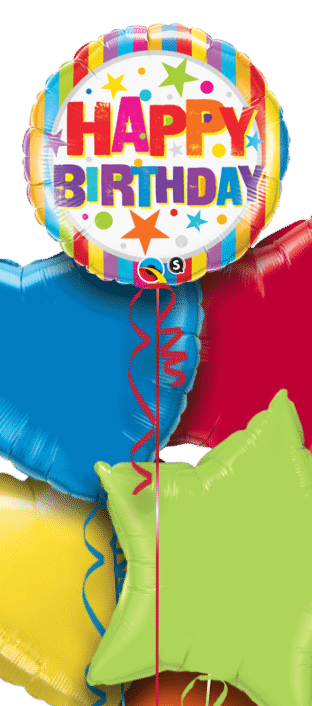 Birthday Stripes and Stars Balloon