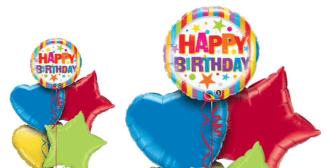 Birthday Stripes and Stars Balloon