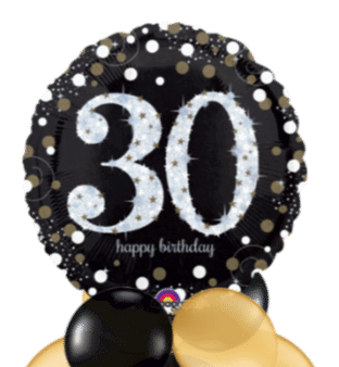 Glimmer Confetti 30th Birthday  Balloon