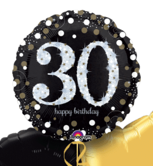 Glimmer Confetti 30th Birthday  Balloon