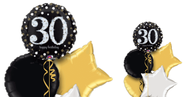 Glimmer Confetti 30th Birthday  Balloon