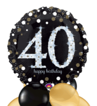 Glimmer Confetti 40th Birthday Balloon