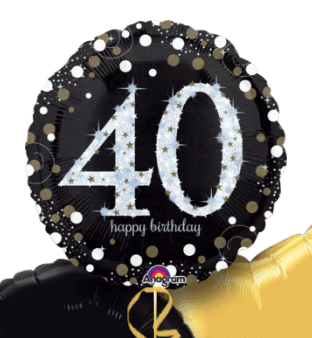 Glimmer Confetti 40th Birthday Balloon