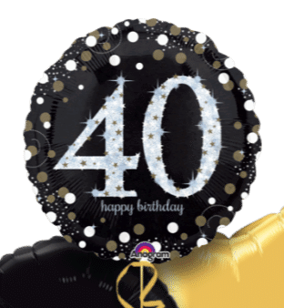 Glimmer Confetti 40th Birthday Balloon