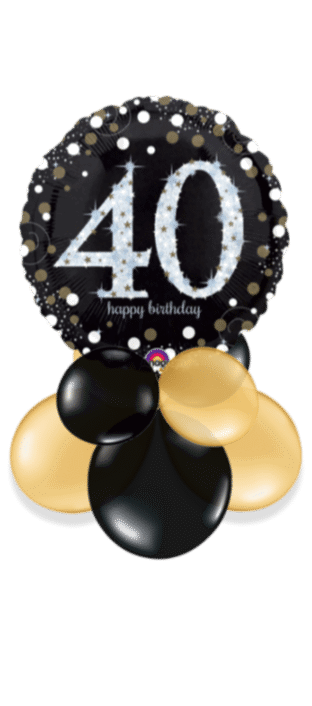 Glimmer Confetti 40th Birthday Balloon
