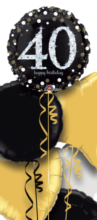Glimmer Confetti 40th Birthday Balloon
