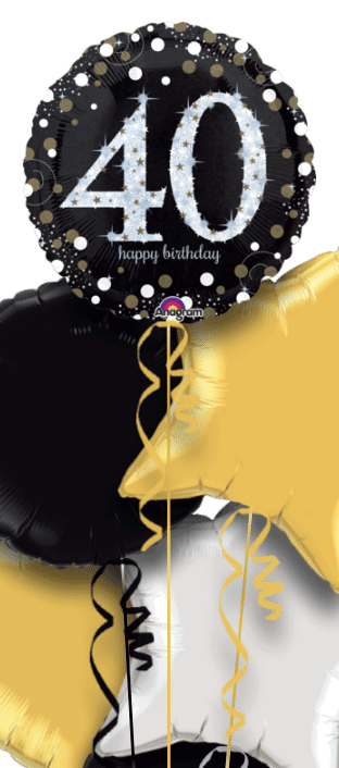 Glimmer Confetti 40th Birthday Balloon