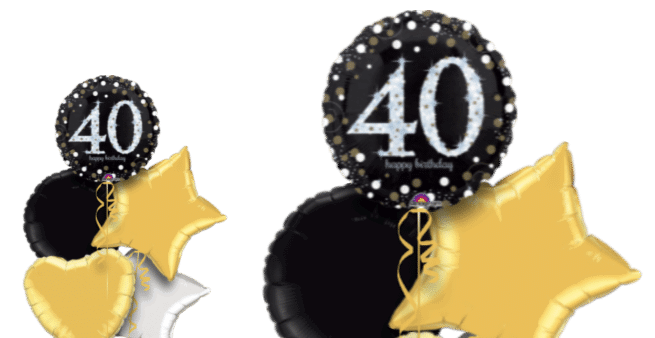 Glimmer Confetti 40th Birthday Balloon