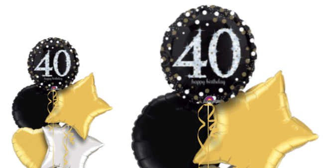 Glimmer Confetti 40th Birthday Balloon