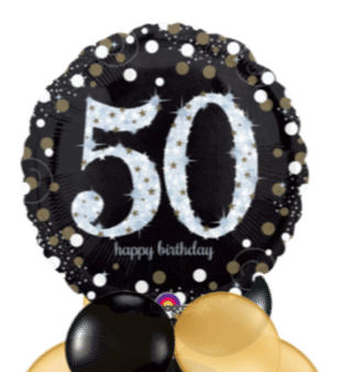 Glimmer Confetti 50th Birthday Balloon