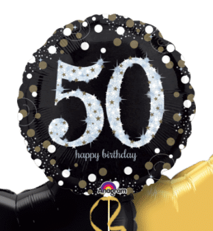 Glimmer Confetti 50th Birthday Balloon