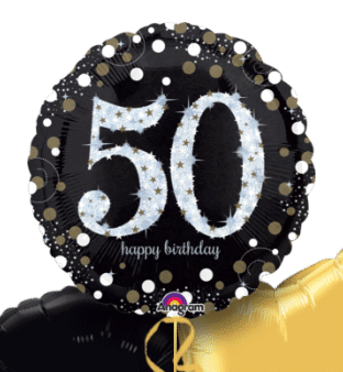 Glimmer Confetti 50th Birthday Balloon
