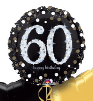 Glimmer Confetti 60th Birthday Balloon