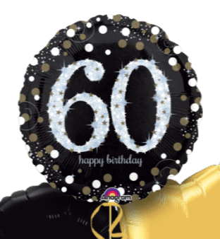 Glimmer Confetti 60th Birthday Balloon
