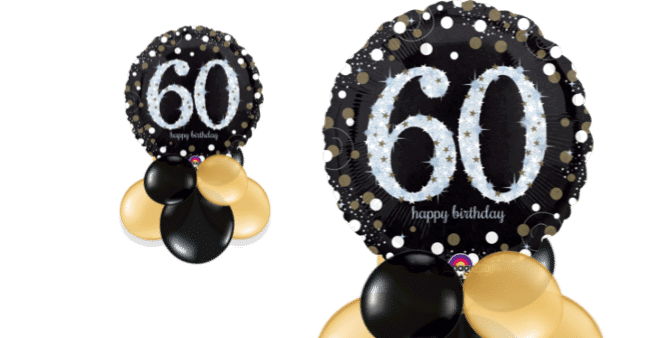 Glimmer Confetti 60th Birthday Balloon