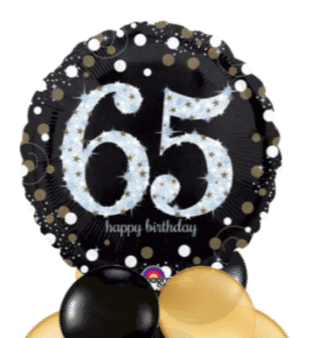 Glimmer Confetti 65th Birthday Balloon