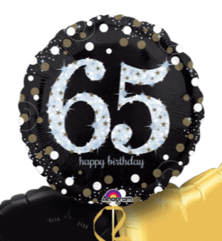 Glimmer Confetti 65th Birthday Balloon