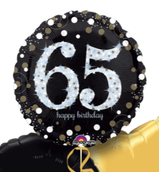 Glimmer Confetti 65th Birthday Balloon