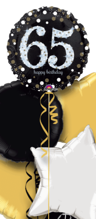 Glimmer Confetti 65th Birthday Balloon