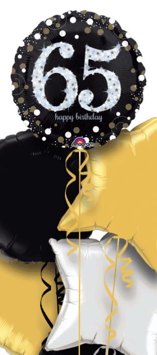 Glimmer Confetti 65th Birthday Balloon
