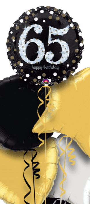 Glimmer Confetti 65th Birthday Balloon