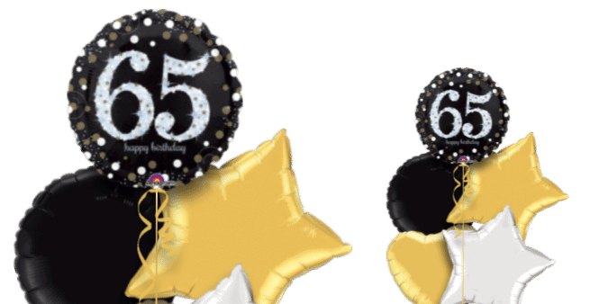 Glimmer Confetti 65th Birthday Balloon