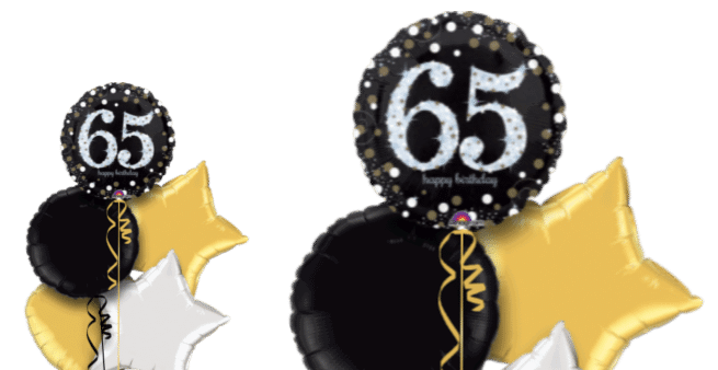 Glimmer Confetti 65th Birthday Balloon