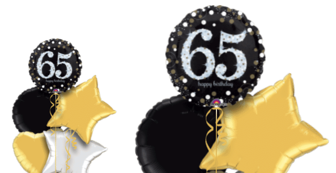 Glimmer Confetti 65th Birthday Balloon