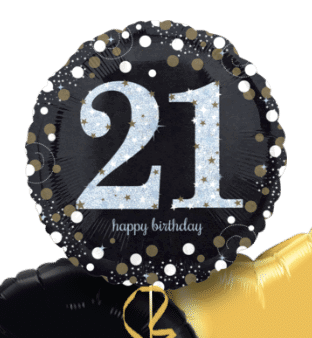 Glimmer Confetti 21st Birthday Balloon