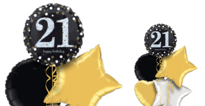 Glimmer Confetti 21st Birthday Balloon