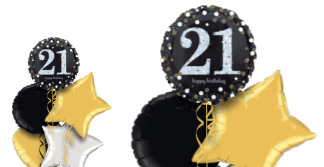 Glimmer Confetti 21st Birthday Balloon
