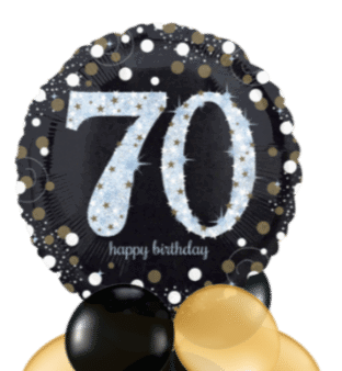 Glimmer Confetti 70th Birthday Balloon