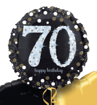 Glimmer Confetti 70th Birthday Balloon