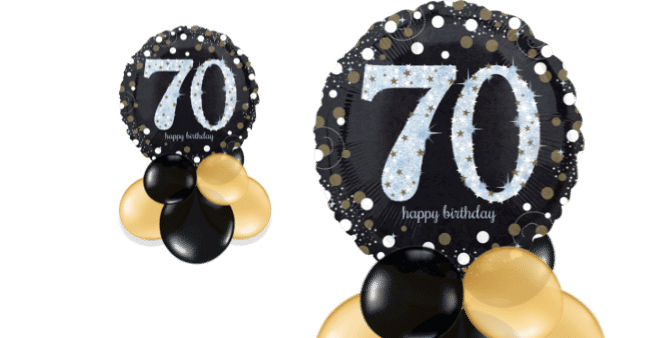 Glimmer Confetti 70th Birthday Balloon