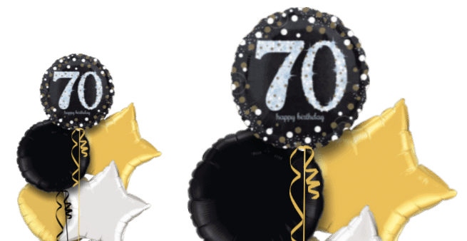 Glimmer Confetti 70th Birthday Balloon
