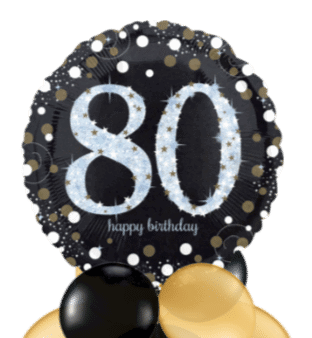 Glimmer Confetti 80th Birthday Balloon