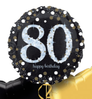 Glimmer Confetti 80th Birthday Balloon
